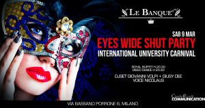 Le Banque Milano sabato 9 Marzo 2019 – Carnevale Ambrosiano